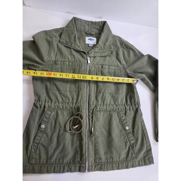 Old Navy Woman's Light Weight Jacket Army Green Size M Zip-Up 4 Pockets - Picture 3 of 6